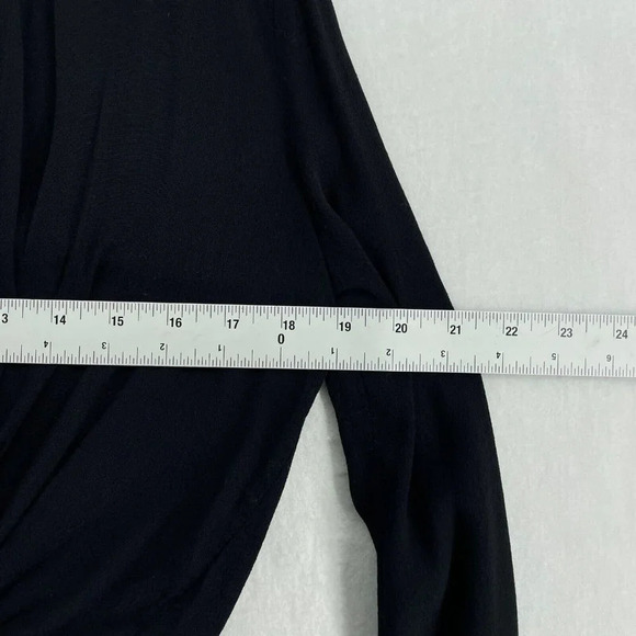 Forever 21 Blouse Womens S Black Pullover Draped V-Neck Knot Hem Keyhole Back - Picture 3 of 11
